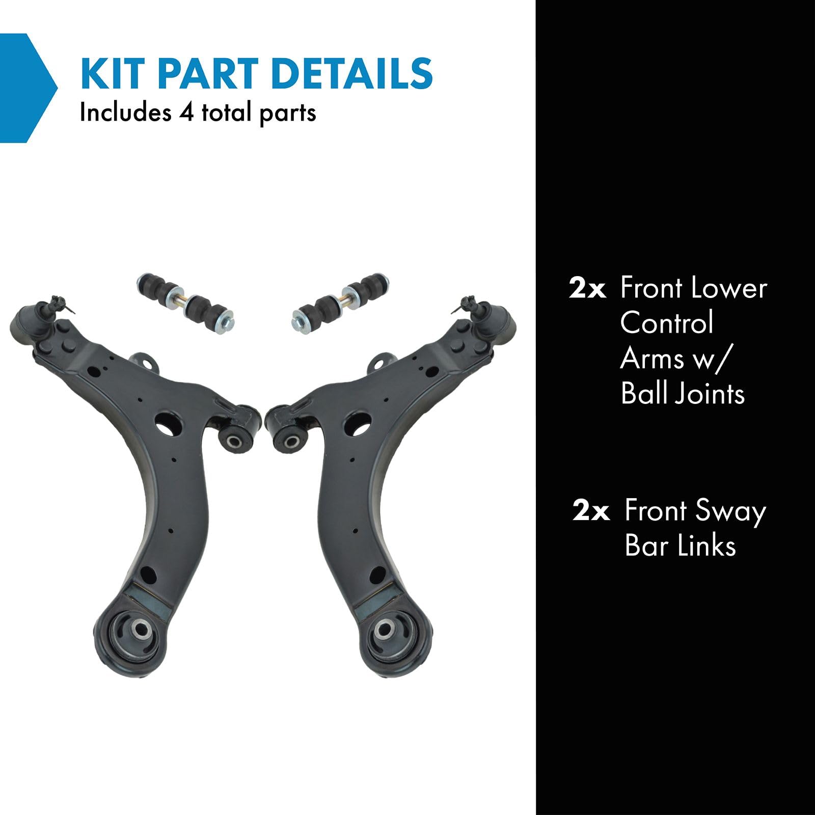 Trq Suspension Kit Control Arm With Ball Joint Sway Bar Stabilizer Link Compatible With 97-09 Buick 97-13 Chevrolet 97-04 Oldsmo
